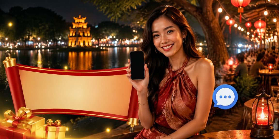 Người dùng Hà Nội theo dõi giải thưởng casino trên điện thoại tại chợ đêm