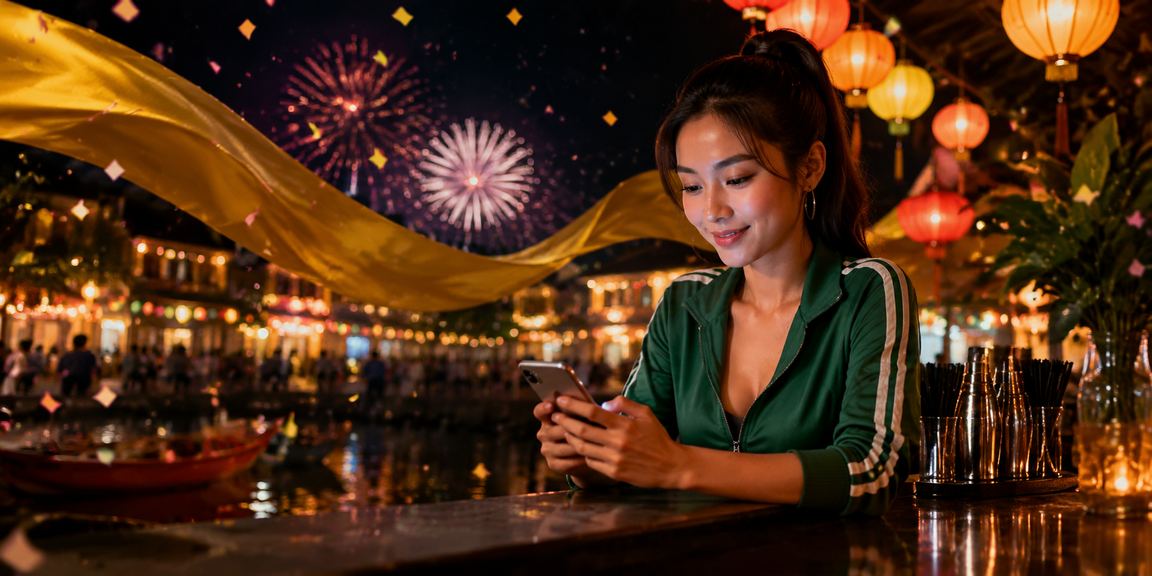 Người chơi tại Hội An nhận cashback bonus trong không gian đèn lồng rực rỡ